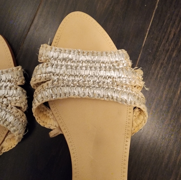 Zara Size 40 Silver Rattan slide sandals - Picture 5 of 5